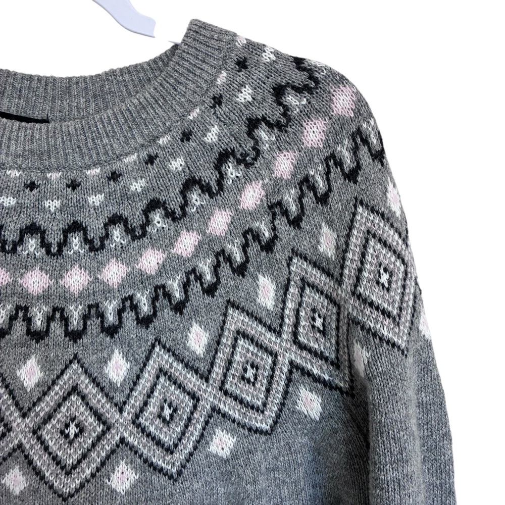 Sunice Gray - Fair Isle Nordic Design Wool Blend Sweater - M - Picture 4 of 10